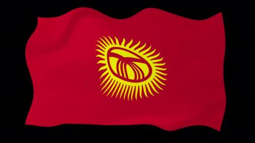 Videohive - Kyrgyzstan Flag Wave Motion Black Background - 38961675