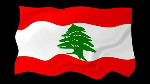 Videohive - Lebanon Flag Wave Motion Black Background - 38961676