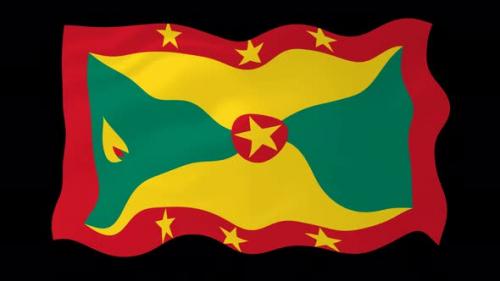 Videohive - Grenada Waving Flag Animated Black Background - 38961764
