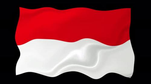 Videohive - Indonesia Flag Wave Motion Black Background - 38961768