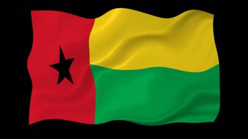 Videohive - Guinea Bissau Flag Wave Motion Black Background - 38961769