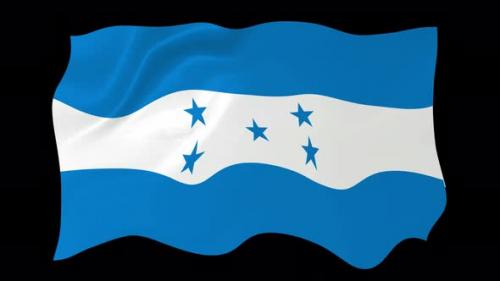 Videohive - Honduras Flag Wave Motion Black Background - 38961770