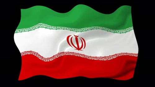 Videohive - Iran Flag Wave Motion Black Background - 38961774
