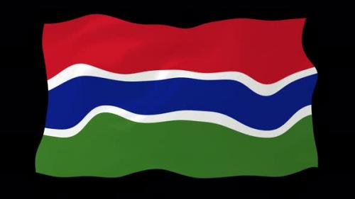 Videohive - Gambia Waving Flag Animated Black Background - 38961887
