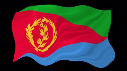 Videohive - Eritrea Waving Flag Animated Black Background - 38961888