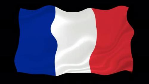 Videohive - France Waving Flag Animated Black Background - 38961891