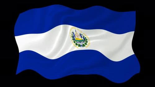Videohive - El Salvador Waving Flag Animated Black Background - 38961893