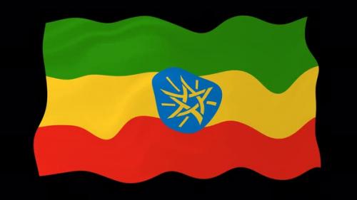 Videohive - Ethiopia Waving Flag Animated Black Background - 38961895