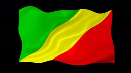 Videohive - Congo Waving Flag Animated Black Background - 38961933
