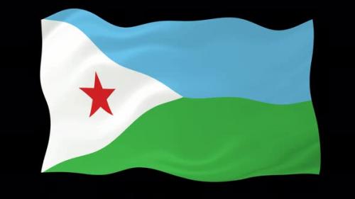 Videohive - Djibouti Waving Flag Animated Black Background - 38961936
