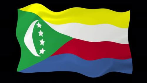 Videohive - Comoros Waving Flag Animated Black Background - 38961941