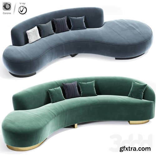 Serpentine Sofa And Freeform Curve Vladimir Sofa Set
