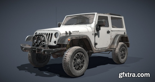 Grey Jeep 3D Model
