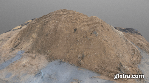 Large heap pile of construction sand 3d model