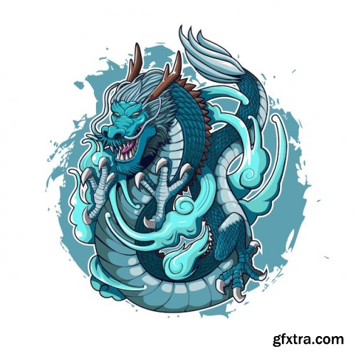 Illustration dragon vector design
