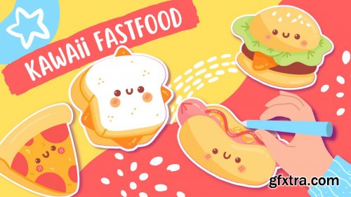 How to Draw Kawaii Sticker Illustrations: Cute Fast Food | Procreate