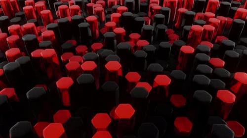 Videohive - Red And Black Hexagons - 38965386