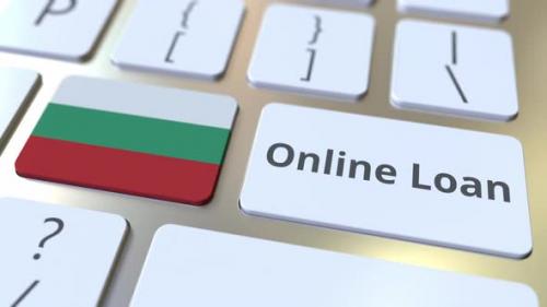 Videohive - Online Loan Text and Flag of Bulgaria on the Keyboard - 38939485
