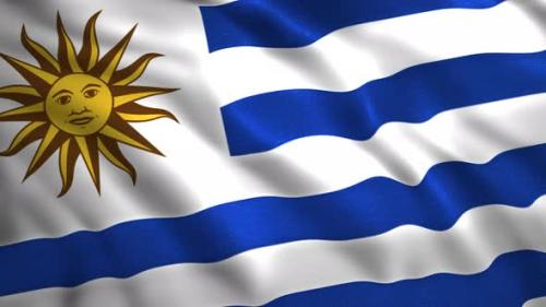 Videohive - Close Up of Abstract Uruguay Flag Animation Seamless Loop - 38950823