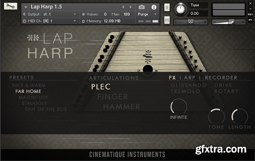Cinematique Instruments Lap Harp v1.5 KONTAKT