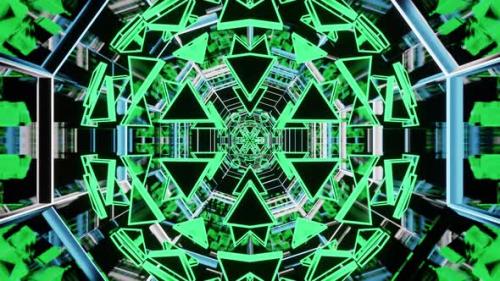 Videohive - Green Emerald Kaleidoscopic Tunnel With Figure Vj Loop 4K - 38931624