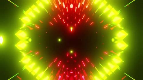 Videohive - Yellow Sunny Equalizer Vj Loop With Red Dots Background 4K - 38931626