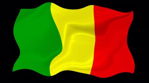 Videohive - Mali Flag Wave Motion Black Background - 38961635
