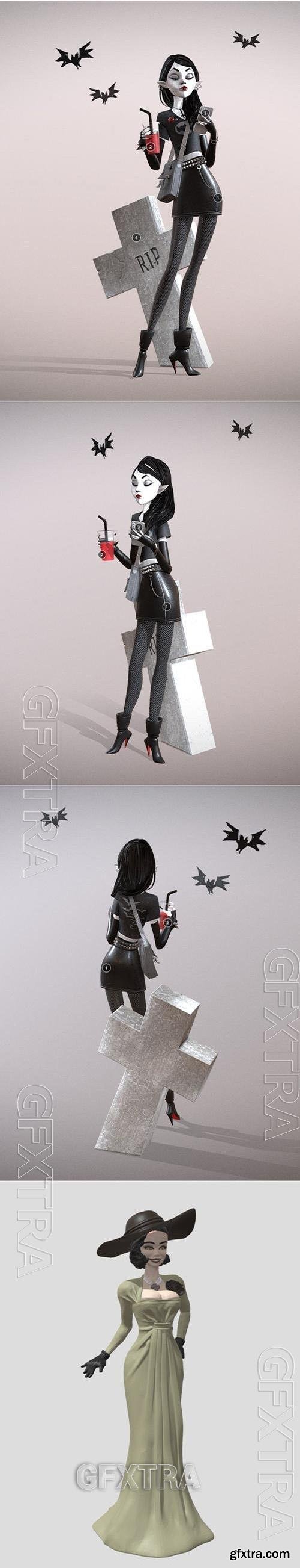 Vampire Lady and Resident Evil 8 Vampire lady 3D