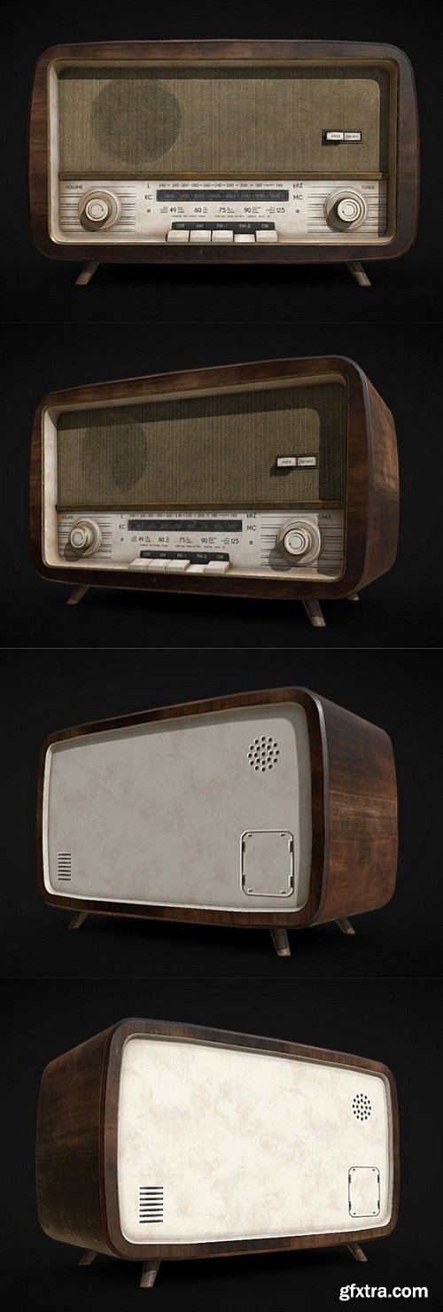 Vintage Style Radio 3D Model