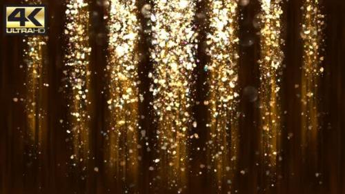 Videohive - Abstract Royal Gold Particle Confetti and Glitter Rain 4K - 38987684