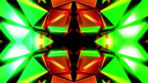 Videohive - Toxic Green And Yellow Kaleidoscopic Vj Loop Background 4K - 39005326