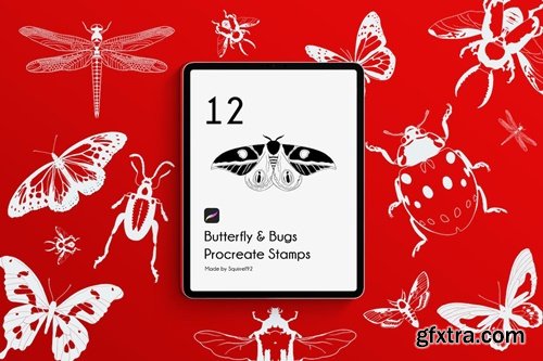 Butterfly & Bugs Procreate Stamps 8R28SWW