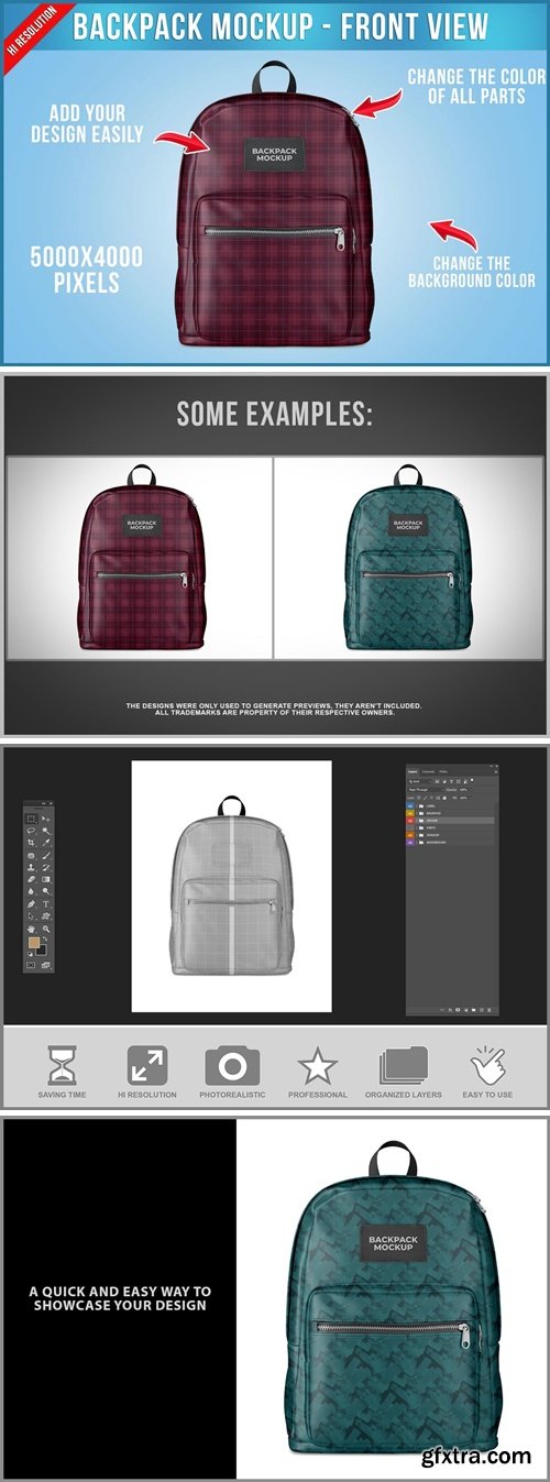Backpack Mockup - Front View N2XMQNP