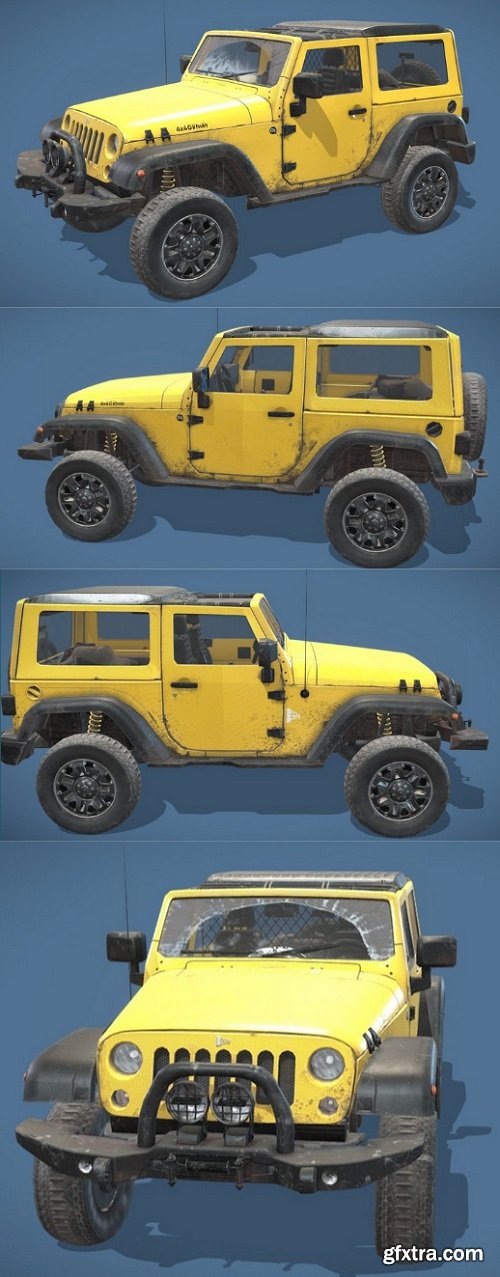 Yellow Jeep 3D Model