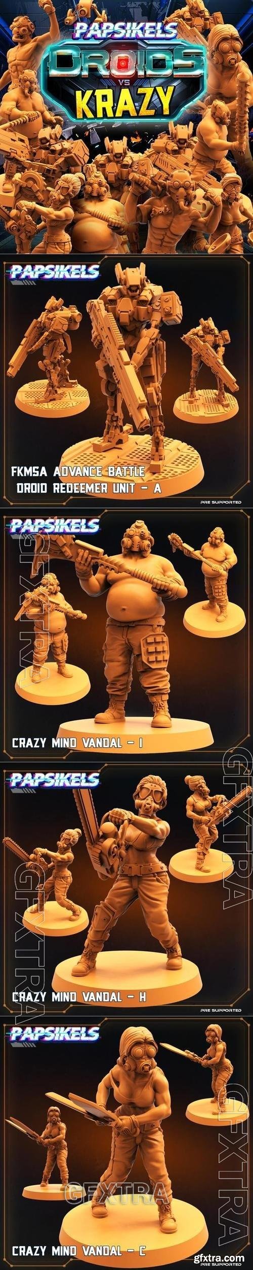 PapSikels Miniatures - Droids and Krazy March 2022 3D