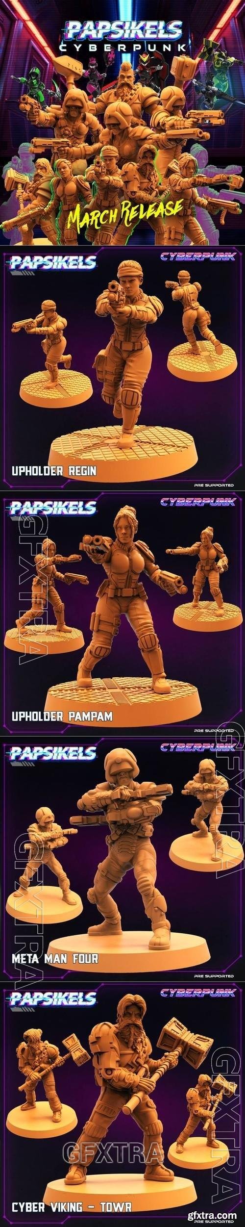 PapSikels Miniatures - Tribes - Cyberpunk Release March 2022 3D