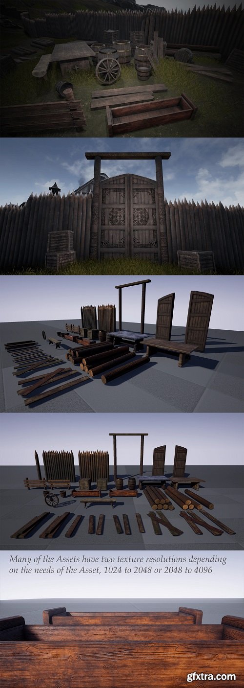 Unreal Engine Marketplace - Medieval Series: Village Wooden Props (4.2x)