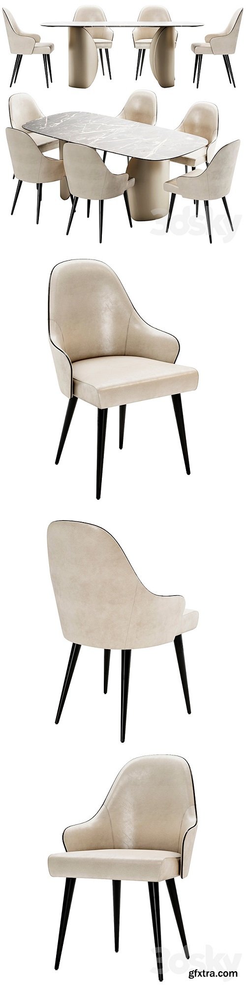 Ludwig chair and table Petalo 72 by Reflex
