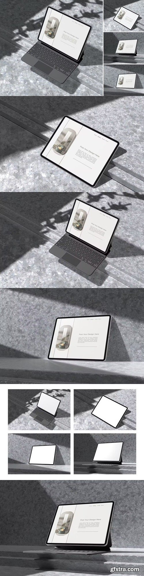 Tablet Mockup with shadow Overlay