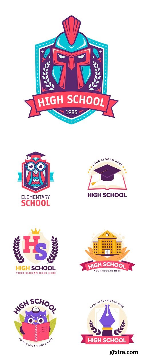 Hand drawn school logo design