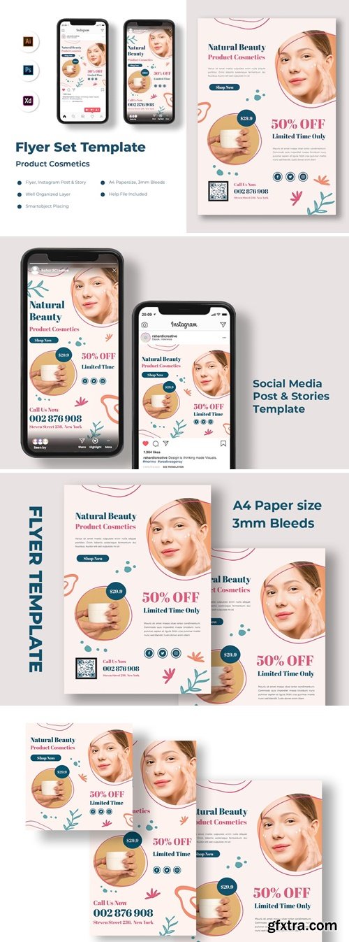 Product Cosmetics Flyer & Instagram Set VECBZ4T