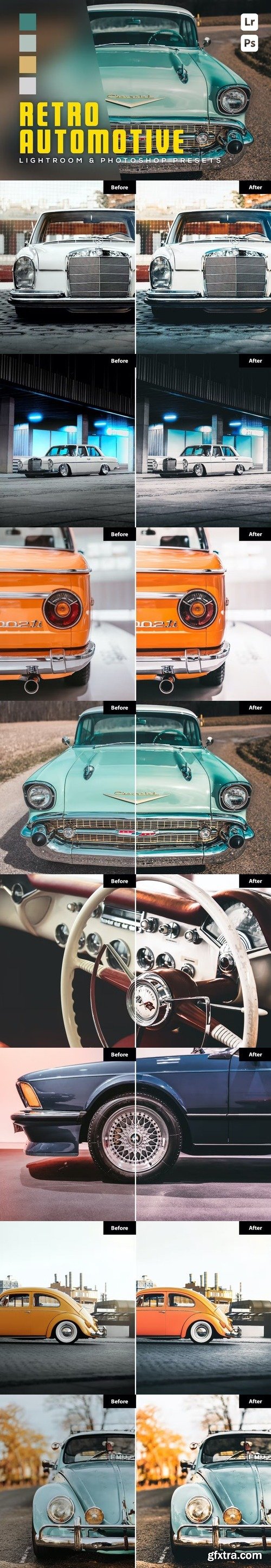 9 Retro Automotive Lightroom and photoshop presets