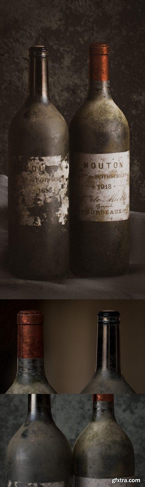Mouton Bordeux 1918 Wine Bottles