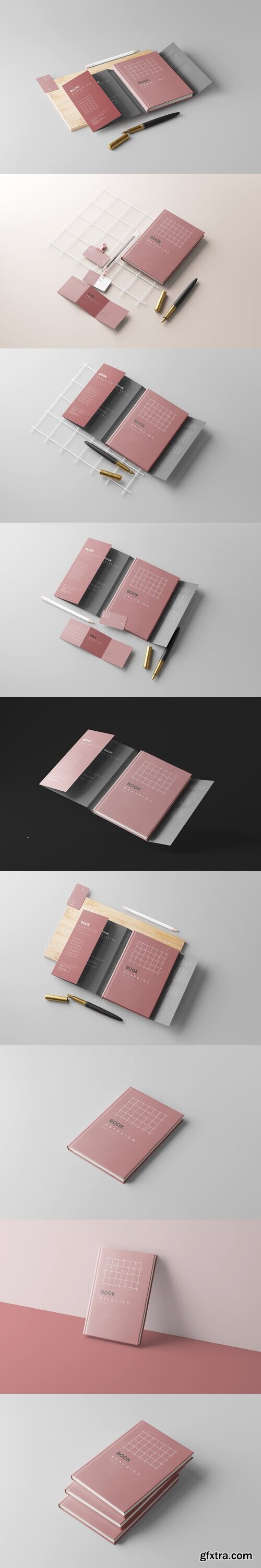 CreativeMarket - Book with Dust Jacket Mockups 7486553