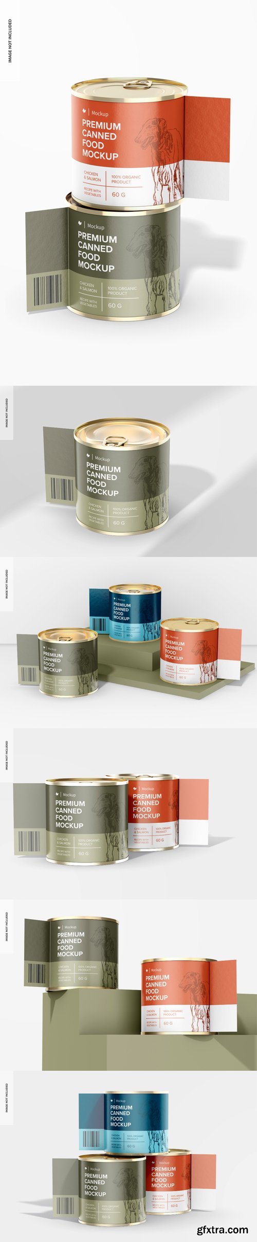 60 g food cans with label mockup