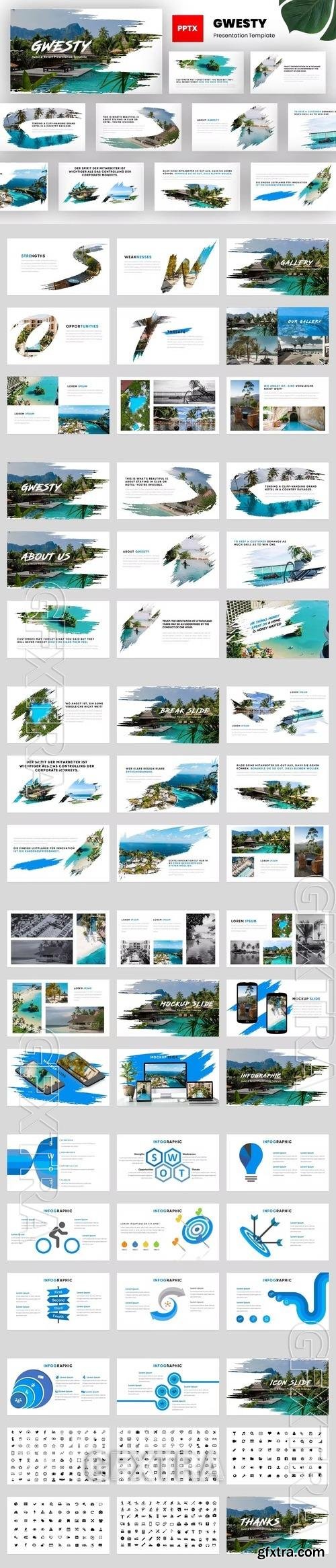 Gwesty - Hotel and Resort Powerpoint Template BCNR2SE