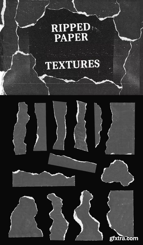 Ripped & Rough Paper Textures - PNG Shapes