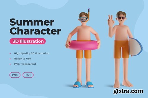 Summer Character 3D Illustration YA9X3K9