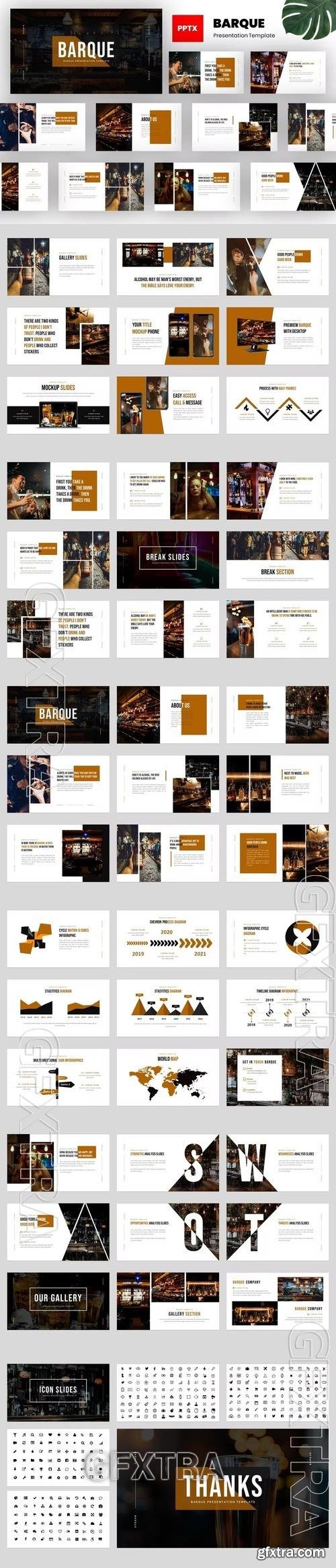 Barque - Bar & Cafe PowerPoint Template KMYGUB9