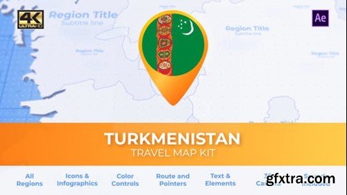 Videohive Turkmenia Map - Turkmenistan Travel Map 39229886
